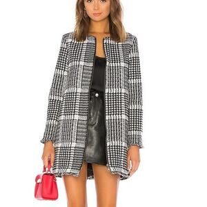 Cupcakes And Cashmere Fernando Jacket Small Black White Houndstooth‎ Preppy